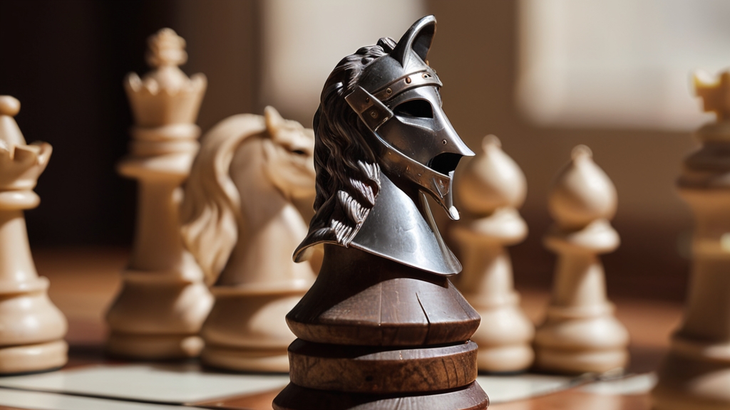 Knight on a chess board used to effectively execute business strategy
